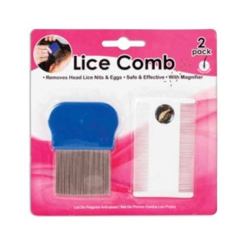 Lusekam metal/plast 2 stk. - Lice Comb
